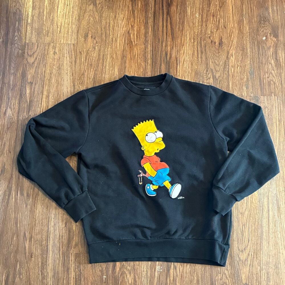Pull & Bear The Simpsons Bart Graphic Sweatshirt Black Size Small‎
